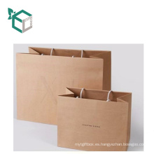 Compras en línea de calidad superior Brown Kraft Paper Custom Printing Ropa reciclable Bolsa de regalo de compras